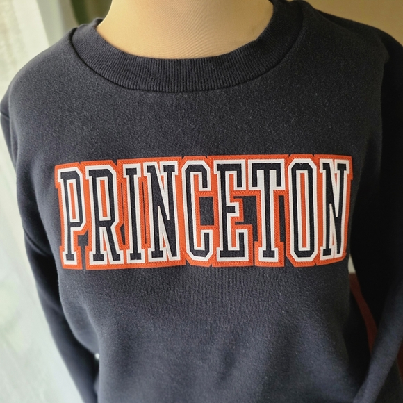 Champion Women's L Navy Blue Orange Princeton Crewneck Sweatshirt EUC - Picture 5 of 11